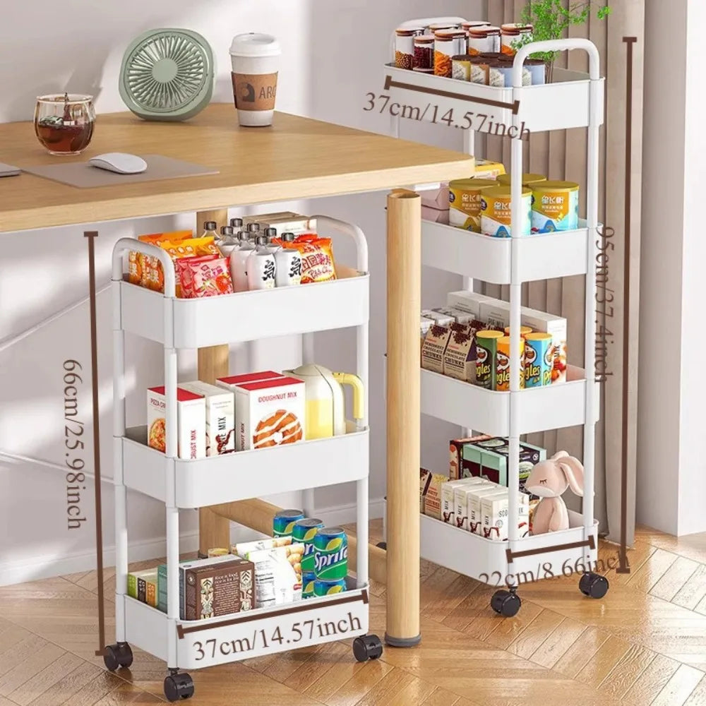 Kitchen, floor, bedroom, baby snack rack, mobile bathroom rack, bathroom storage rack, office file storage rack closet organizer