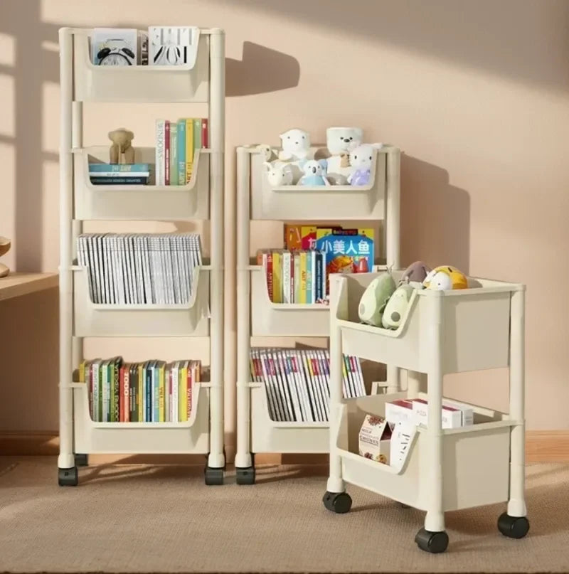 Trolley Bookshelf Kitchen Storage Rack Kitchen Corner Narrow Slit Storage Cabinet Bathroom Living Room Home Organizer