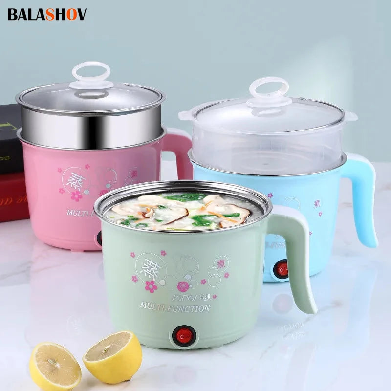 Multifunction Electric Cooker Hot Pot 1-2 People Heating Pan Multi Ramen Pot Machine Mini Rice Cook Kitchen Appliance Korea 220V