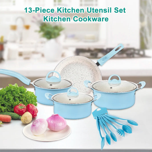 Non-Stick Pots And Pans Set 13-Piece Kitchen Utensil Set Kitchen Cookware Gifts for Friends and Family