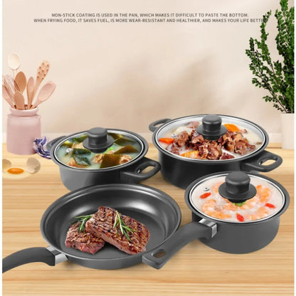 13 piece set of cookware set milk pot soup pot flat bottomed small frying pan lid and shovel to form a pot set