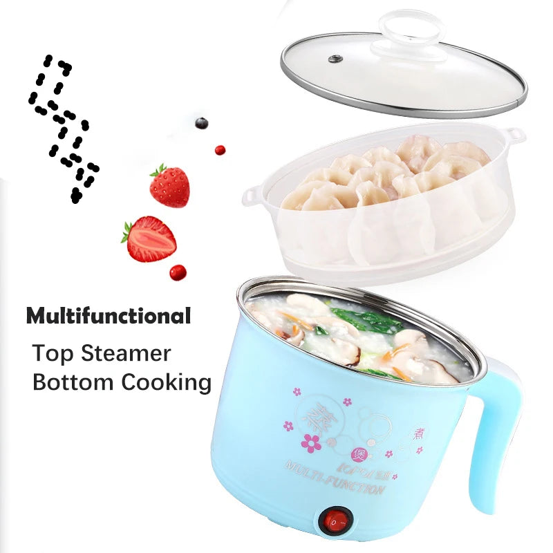 Multifunction Electric Cooker Hot Pot 1-2 People Heating Pan Multi Ramen Pot Machine Mini Rice Cook Kitchen Appliance Korea 220V