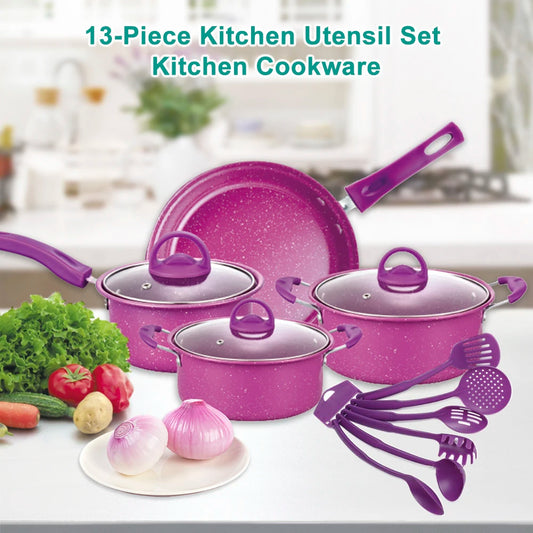 Non-Stick Pots And Pans Set 13-Piece Kitchen Utensil Set Kitchen Cookware Gifts for Friends and Family