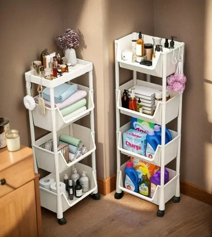 Trolley Bookshelf Kitchen Storage Rack Kitchen Corner Narrow Slit Storage Cabinet Bathroom Living Room Home Organizer