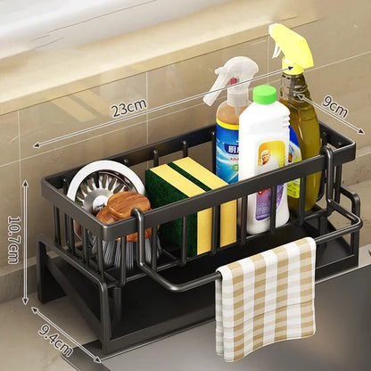 Multifunctional Sponge Rack Drainer Kitchen Shelf Sink Rag Dishwashing Detergent Dishcloth Organiser Kitchen Storage Racks