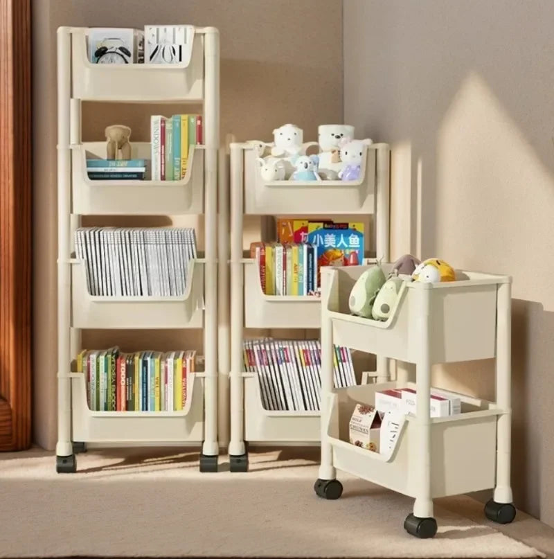 Trolley Bookshelf Kitchen Storage Rack Kitchen Corner Narrow Slit Storage Cabinet Bathroom Living Room Home Organizer